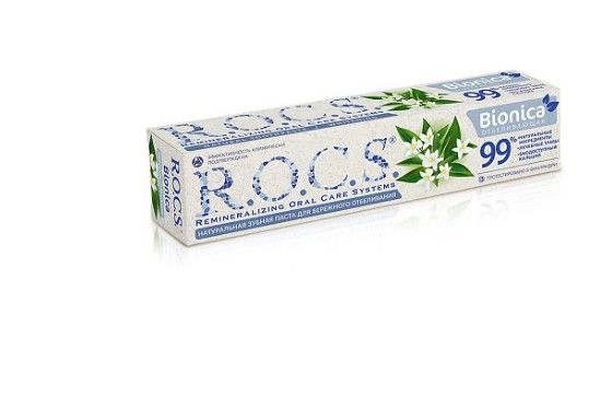 фото упаковки ROCS Зубная паста Bionica отбеливающая