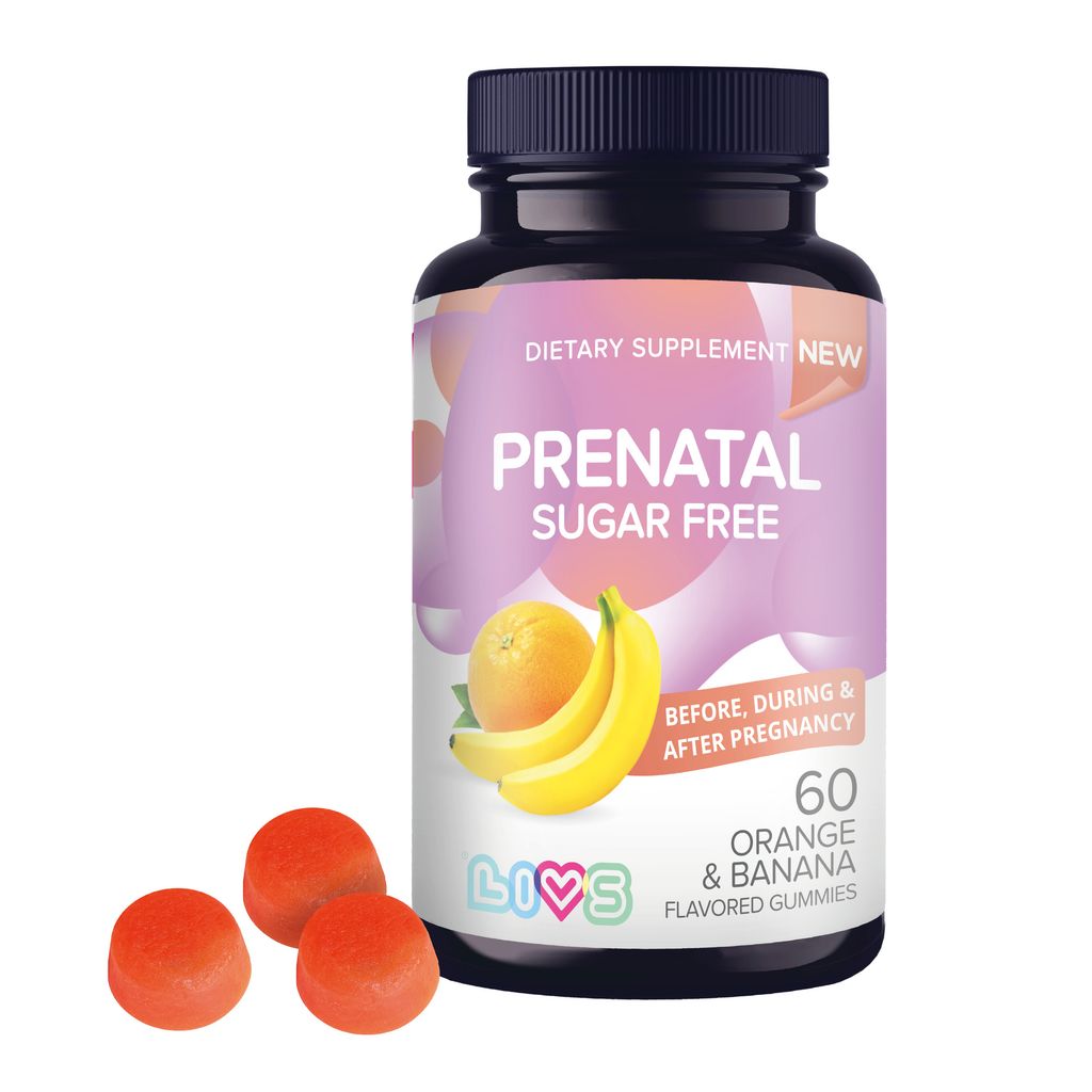 LIVS Мультивитамины + Омега-3 Комплекс для беременных, без сахара, пастилки жевательные, банан и апельсин, 60 шт.
