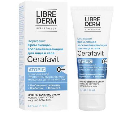Librederm Cerafavit Крем для лица и тела с церамидами и пребиотиком липидовосстанавливающий, крем для тела, 75 мл, 1 шт.