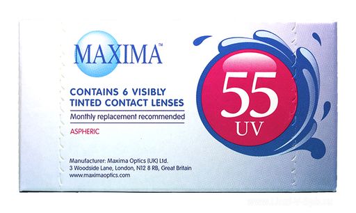 Maxima 55 UV Контактные линзы плановой замены, BC=8.6 d=14.2, D(-4.75), 6 шт.