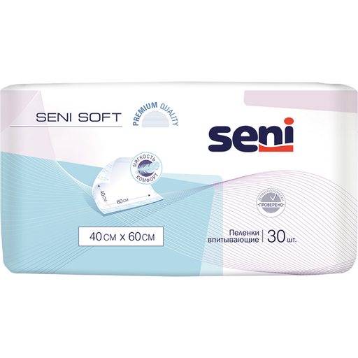 Пеленки впитывающие Seni soft, 40х60 мм, 30 шт.